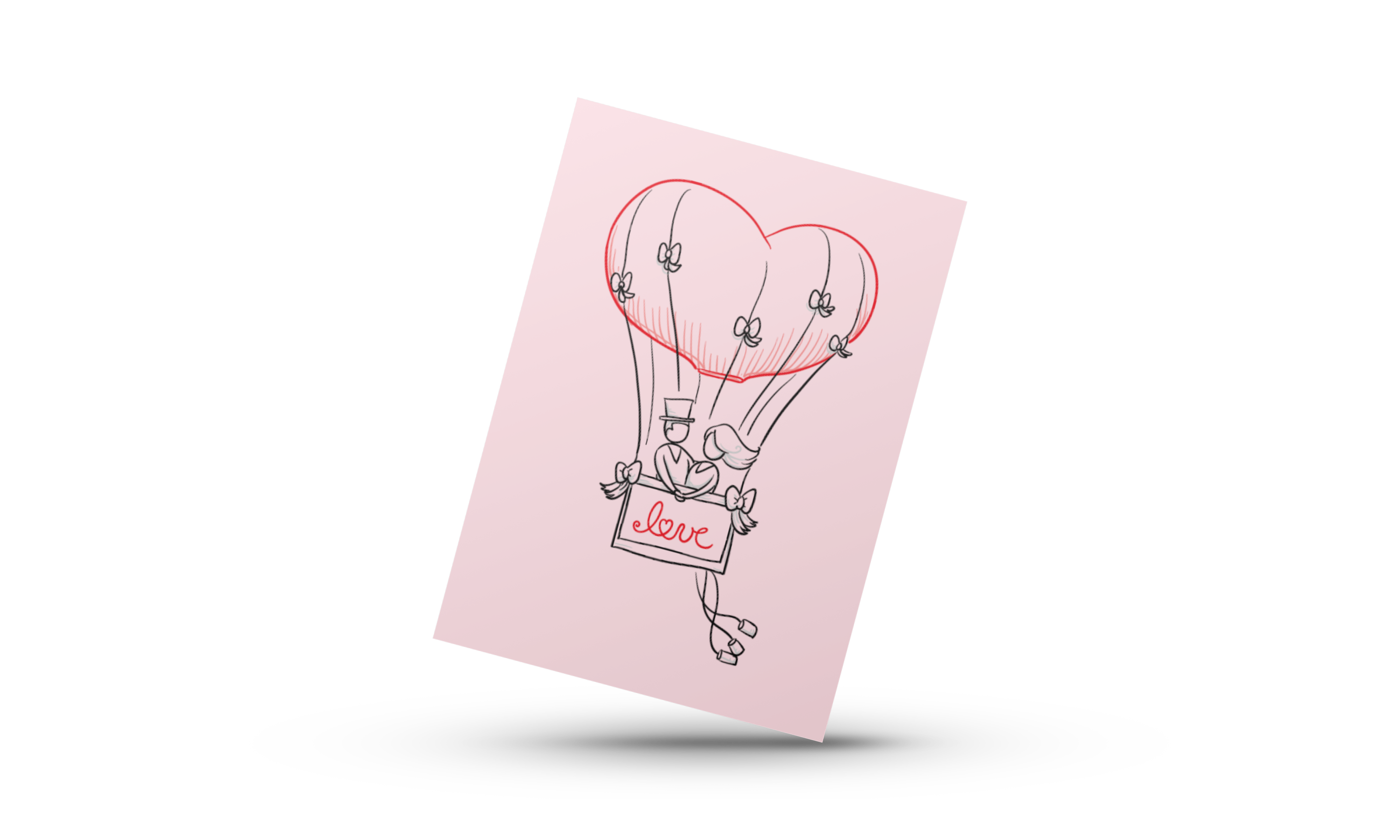 Love luftballon - minikort