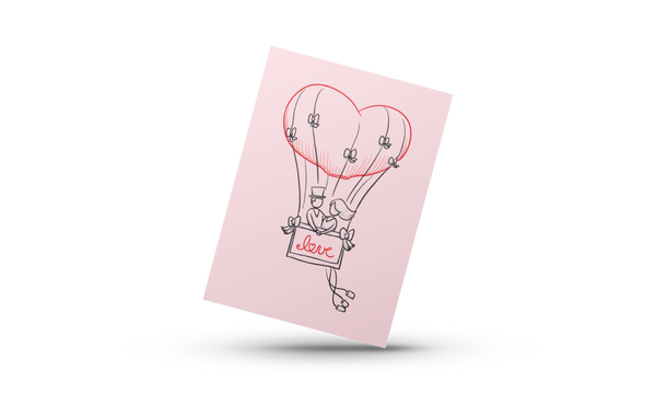 Love luftballon - minikort