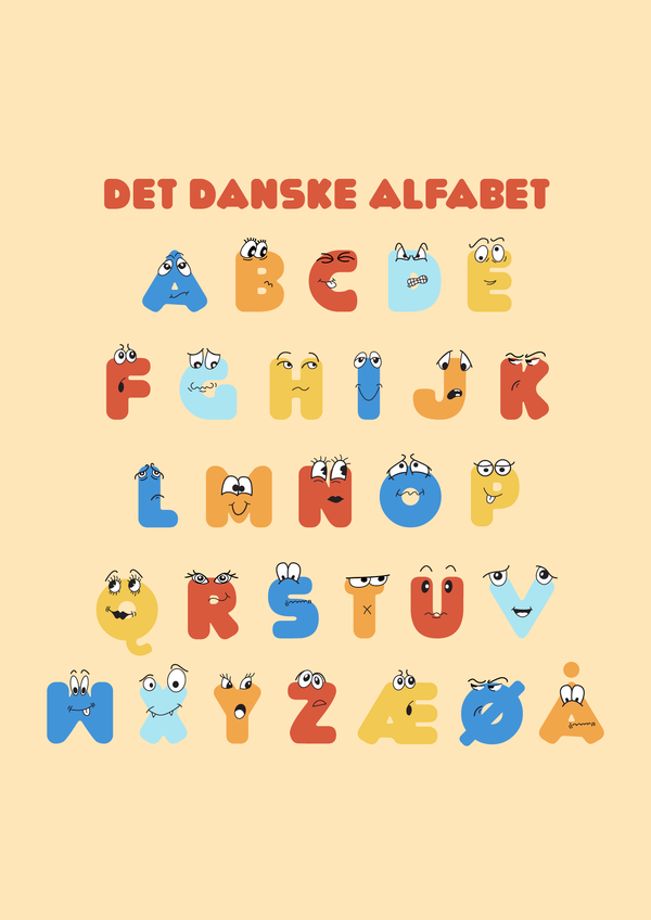 Det Danske Alfabet - Gul
