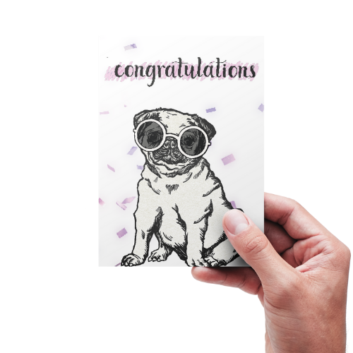 Dog with glasses - Birthday card