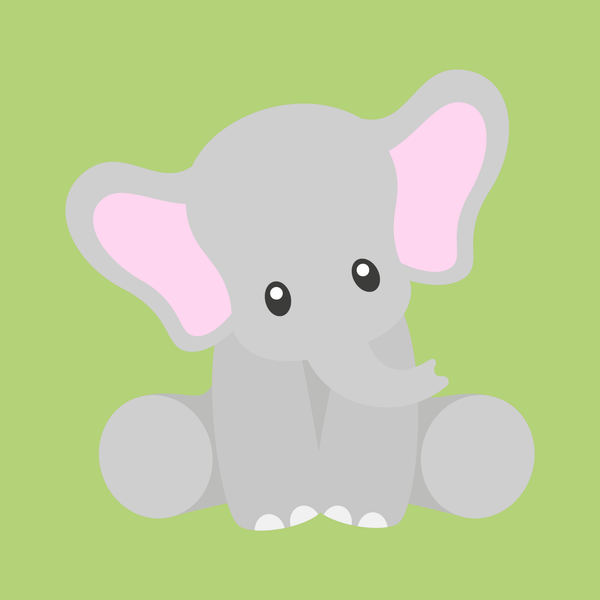 Cute Elefant - Grøn