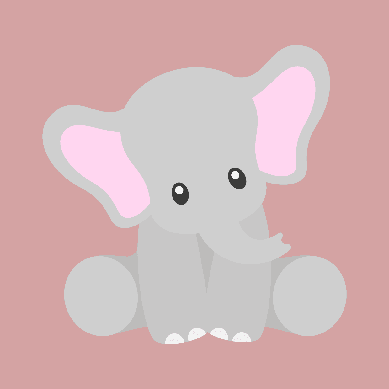 Cute Elephant - Pink