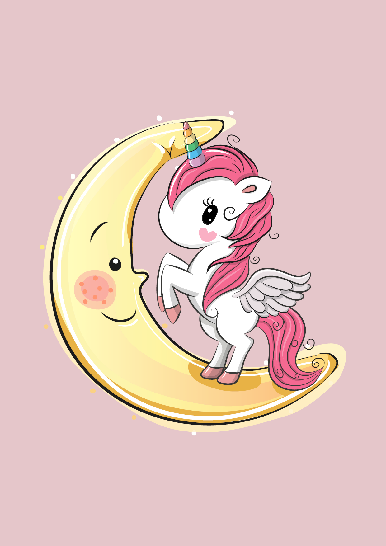 Unicorn - Happy moon Pink