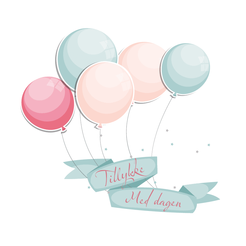 Tillykke med dagen - Balloner - kort