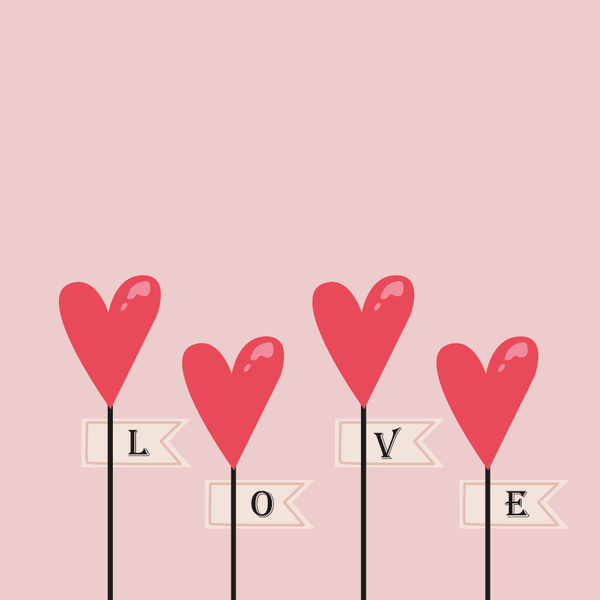 Love - Hjerter - kort