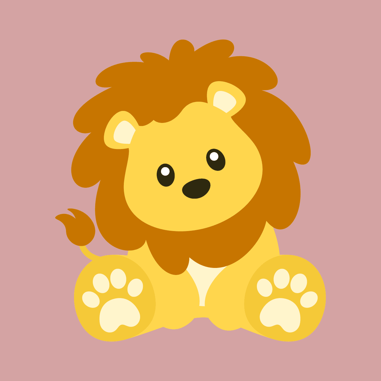 Cute Løve Rosa