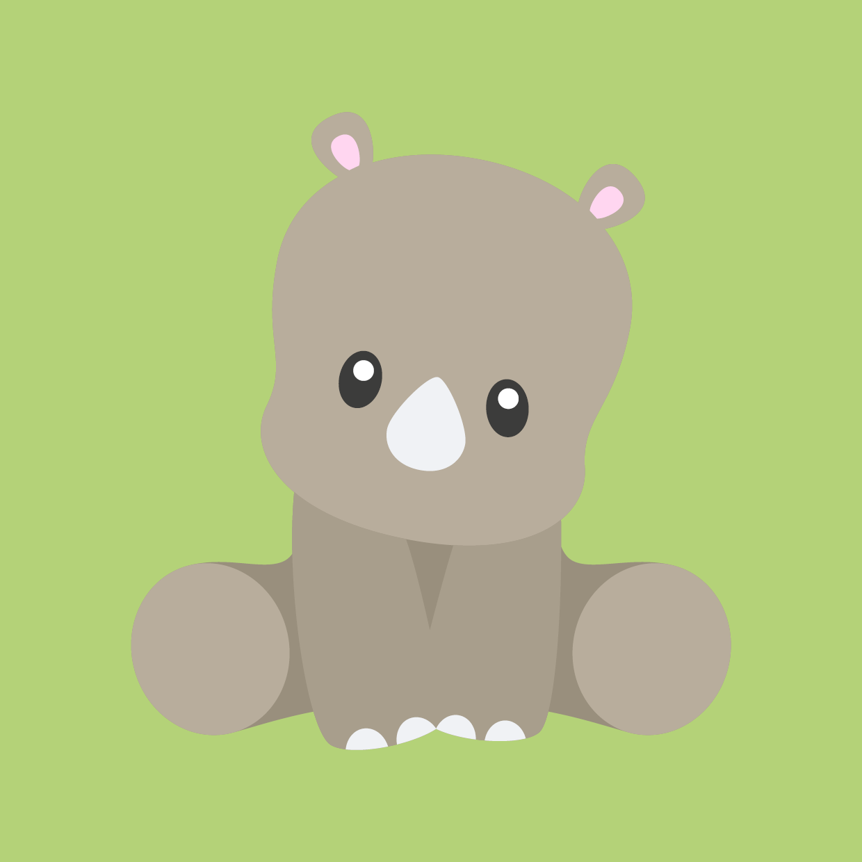 Cute Næsehorn Grøn