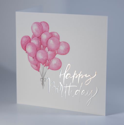 Happy Birthday -  Pink balloner