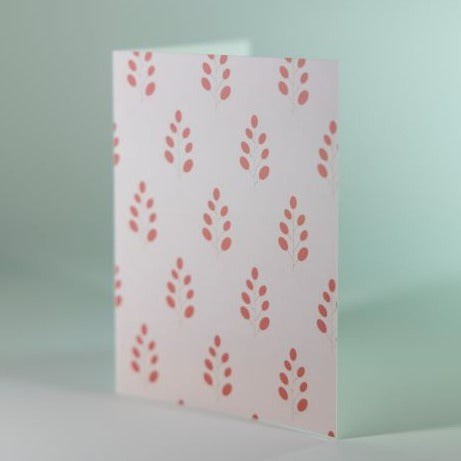Gren med rød blomst - Minikort