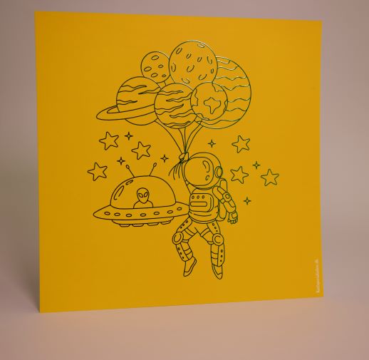 Astronaut - Planet Balloons - Yellow