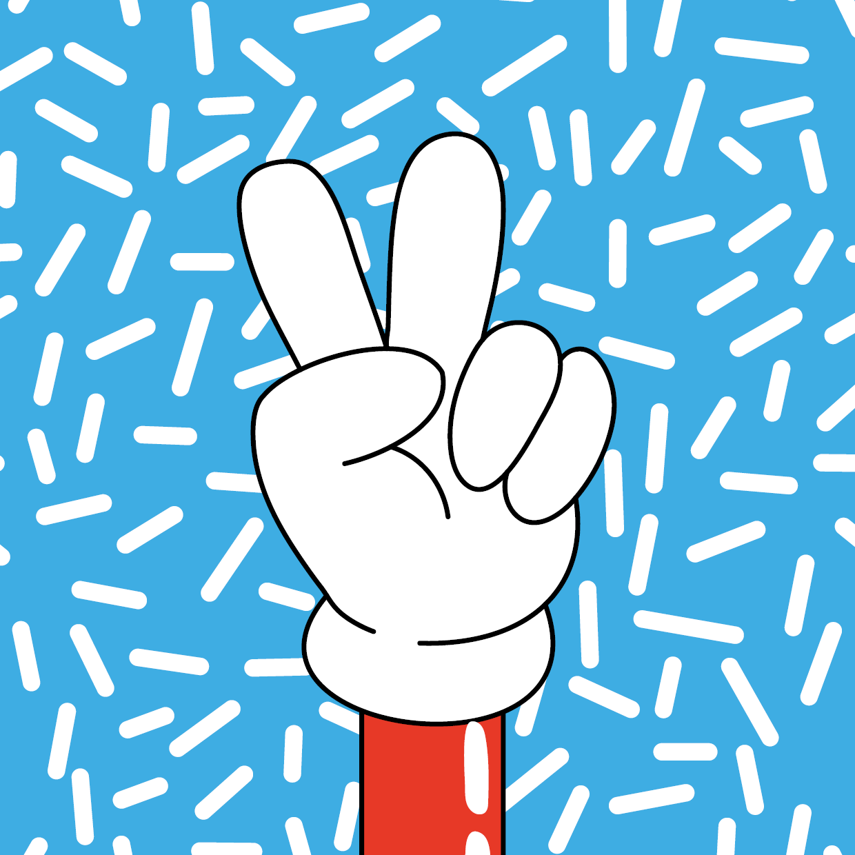 Peace Hand - Blå (Plakatkort)