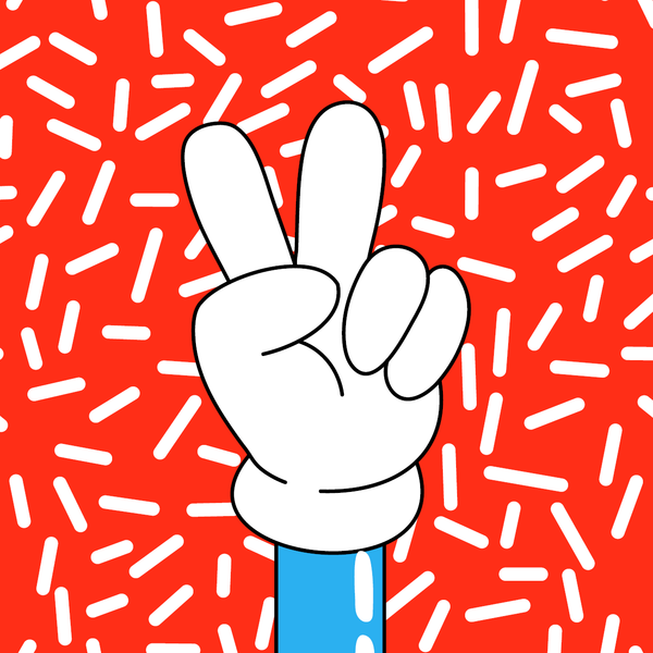 Peace Hand - Rød (Plakatkort)