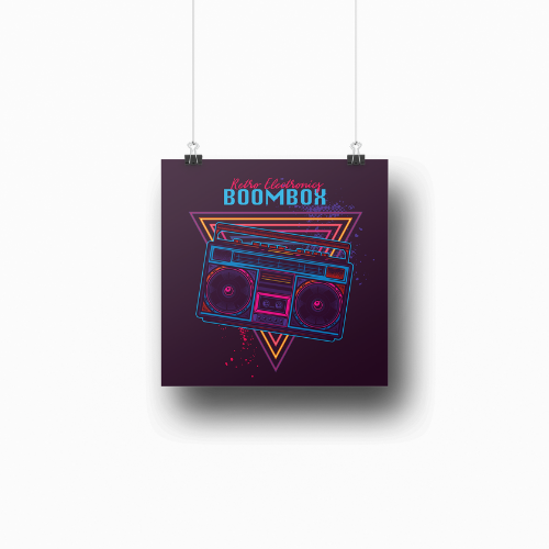 Retro Boombox - Plakatkort