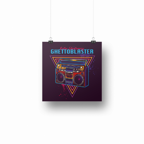 Retro Ghettoblaster - Plakatkort