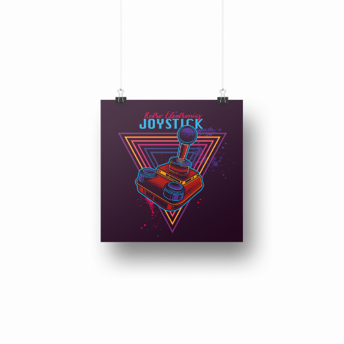 Retro Joystick - Plakatkort