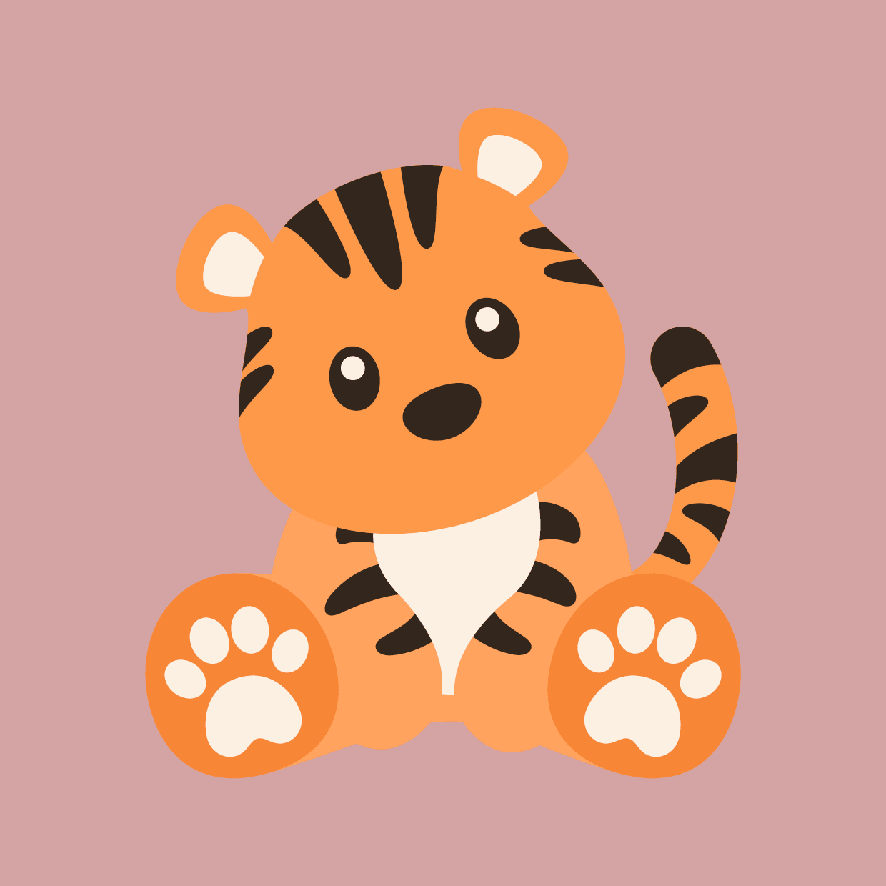 Cute Tiger Rosa