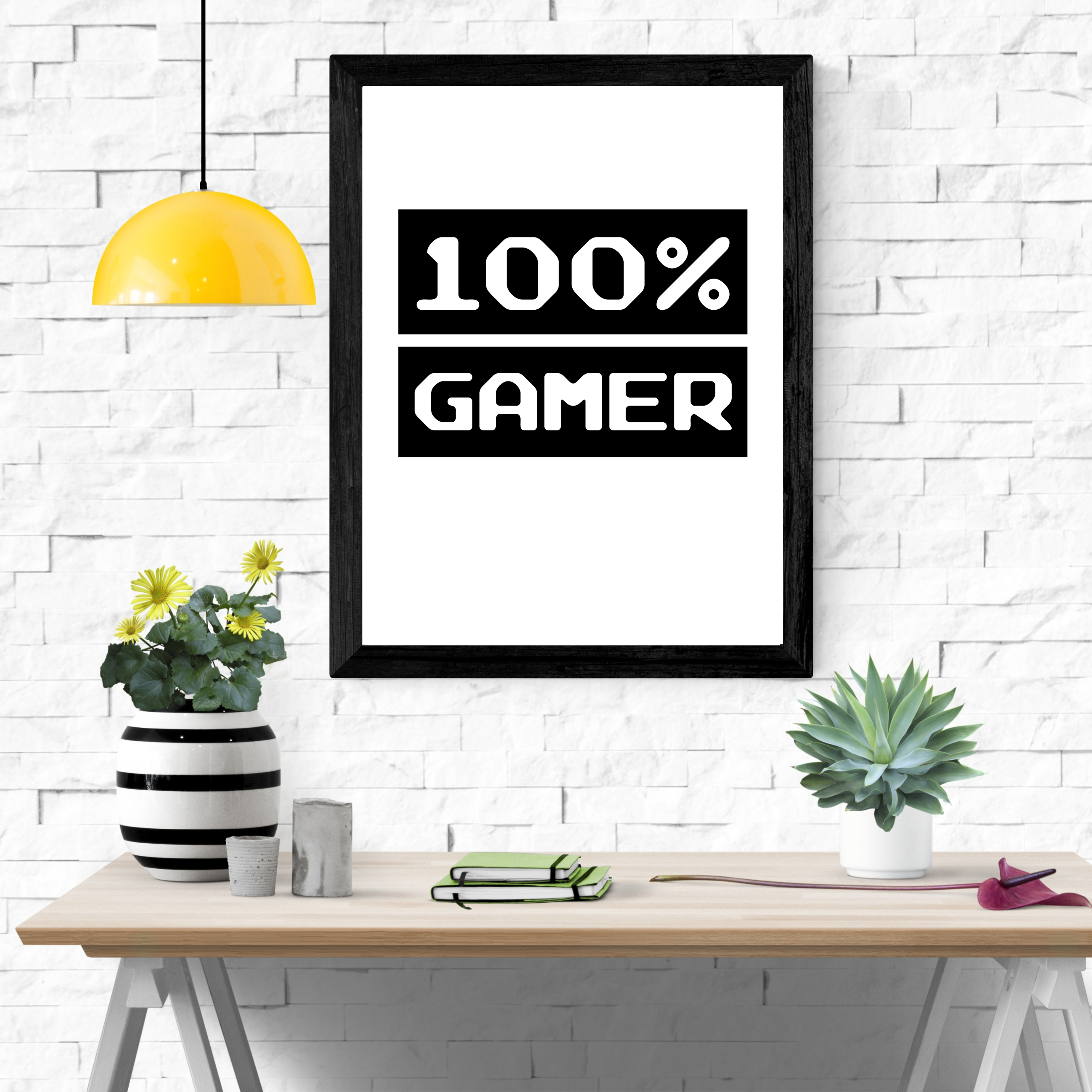 100% Gamer 2 - Sort og Hvide (Plakat)