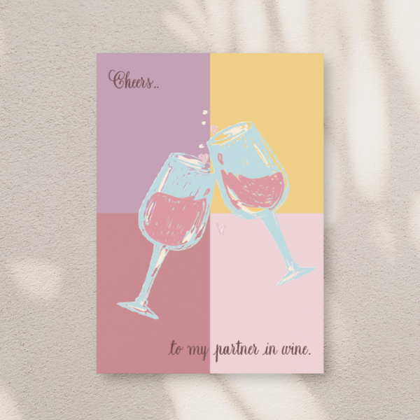 Cheers to my partner i wine - kort
