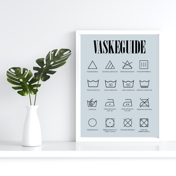 Vaskeguide - Blå  (Plakat)